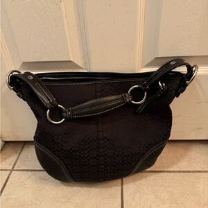 Coach Black Shoulder Bag with Textured Design